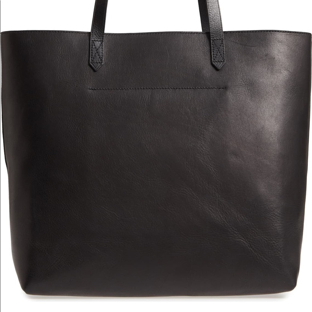Madewell zip top transport leather tote